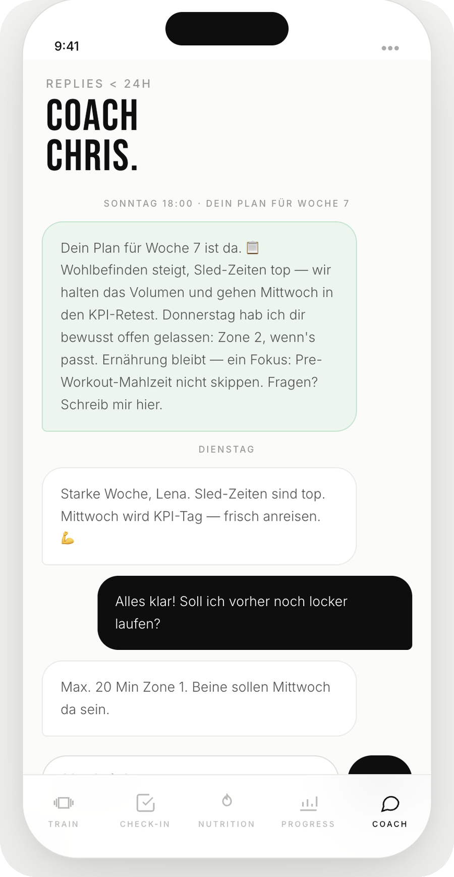 Dein Coach im Chat